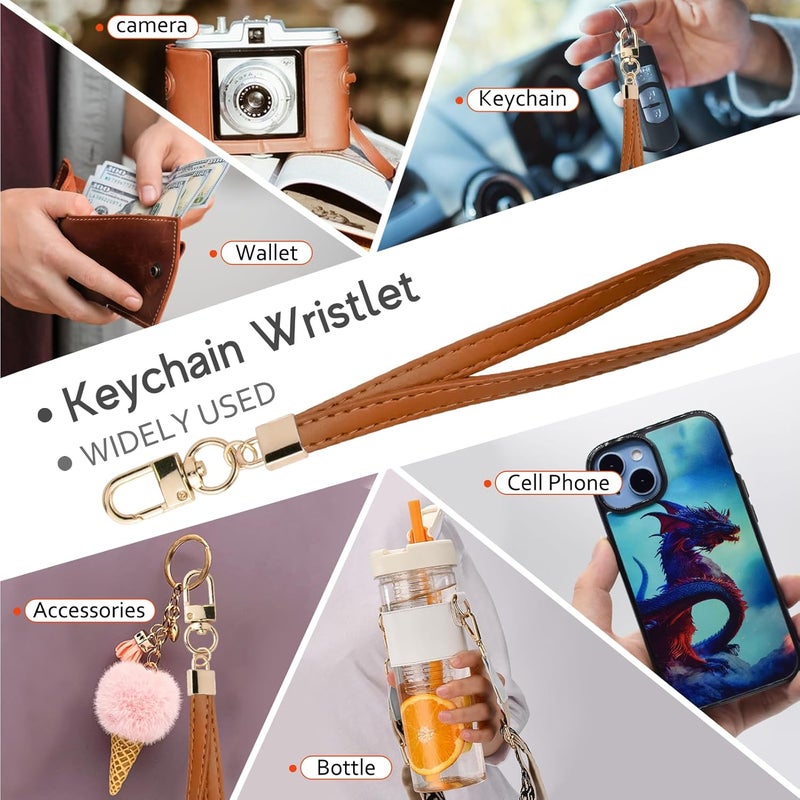 KNGITRYI Small Wristlet Wallets for Women RFID Credit Card Holder Wallet Keychain Wristlet Wallet Credit Card Wallets for Women (Light Brown) - Image 5